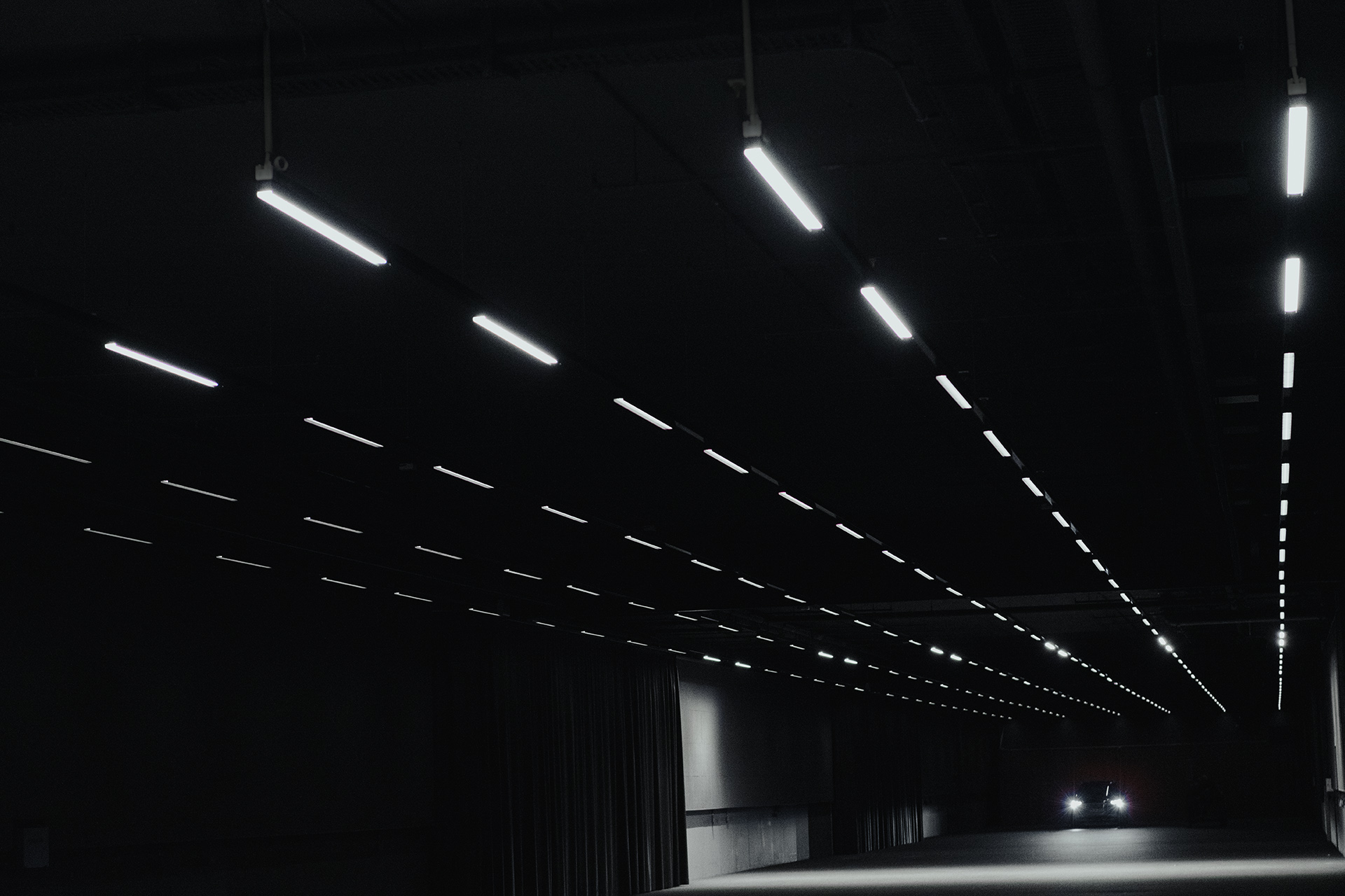 Glimpse of the Audi “light tunnel”.